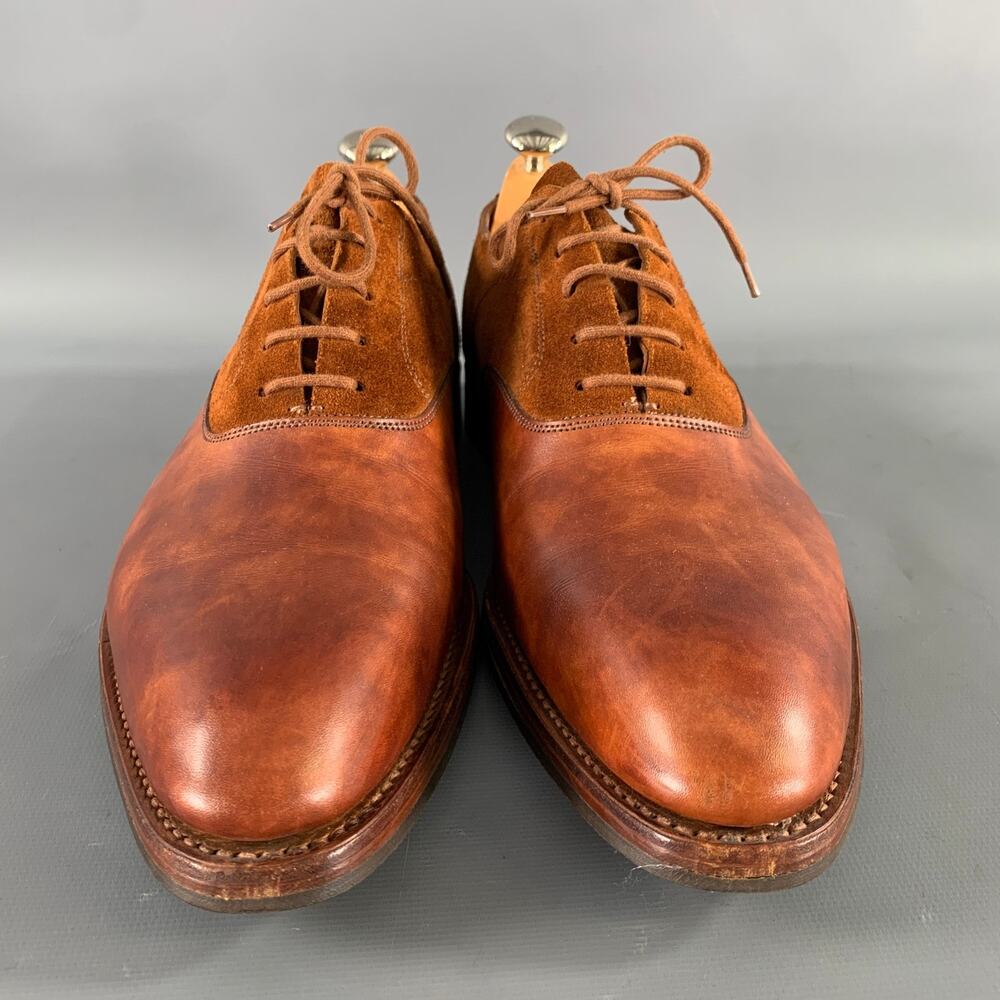 JOHN LOBB Size 9 Camel Leather Pointed Toe Lace Up Shoes - Picture 4 of 8